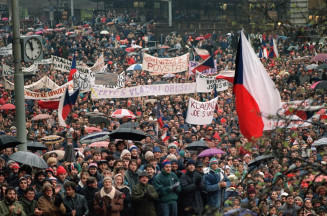 Révolution de velours, Prague, 22 novembre 1989. © AFP  