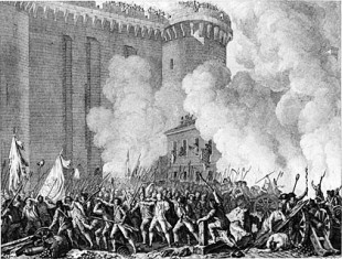 La prise de la Bastille, arrestation de Mr. De Launay, gouverneur de la Bastille le 14 juillet 1789. Gravure de Bertault d’après Prieur. © Neurdein / Roger-Viollet