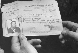 Temporary residence permit issued to Mr. Costa Graciano, Portuguese worker. December 1964