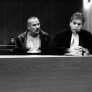 Go No Go, Les Frontières de l'Europe 1998-2002. Turkish immigrant with his lawyer at a court hearing concerning his residence permit. Amsterdam, Netherlands, 2001. Ad Van Denderen / Agence Vu'