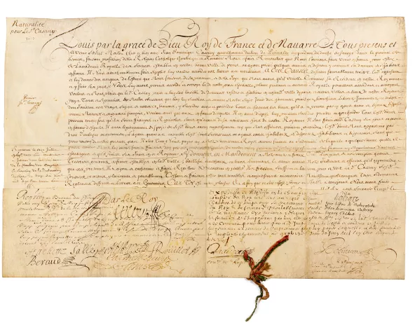 Louis XIV et  Jean-Baptiste Colbert, Lettre de naturalité de Jean-Dominique Cassini