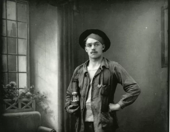 Mineur polonais. Photographie de Kasimir Zgorescki, année 1920-1930
