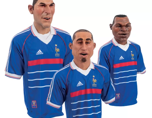 Marionnettes de Marcel Desailly, Zinedine Zidane, David Trezeguet 