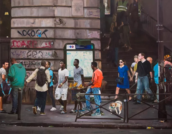 Bilal Hamdad, Rive droite, 2021, huile sur toile