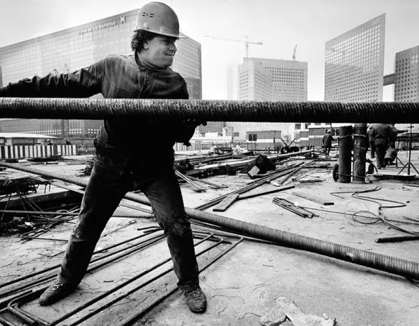 Chantier de la Grande arche de la Défense, 1988