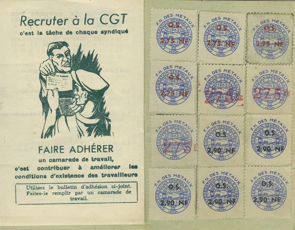 La carte de membre de la CGT de Marius Apostolo