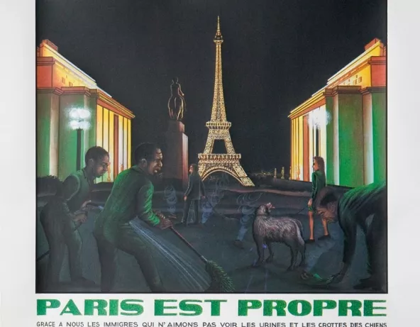 Paris est propre de Chéri Samba. 1989 - Collection du Musée national de l'histoire de l'immigration
