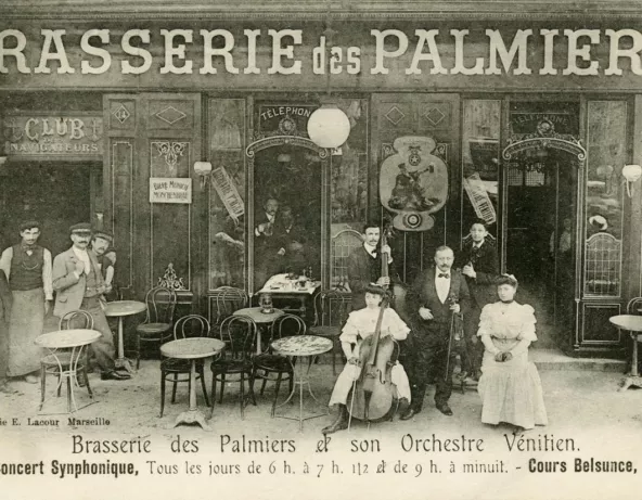 Carte postale représentant une brasserie