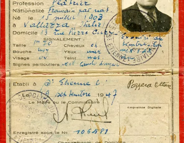Carte d'identité d'Ettore Pozzera