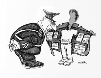 L'immigré exhibitionniste, Plantu, 1979 © Musée national de l'histoire et des cultures de l'immigration