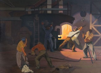 Le four électrique dans une usine de locomotive, 1949, Boris Taslitzky