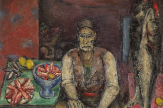Moses Levy, Marchand de poissons tunisien, huile sur toile, 1944
