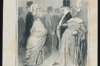 lithographie représentant deux couples