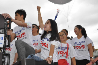 Photo d'une manifestation après le meurtre de Zhang Chaolin