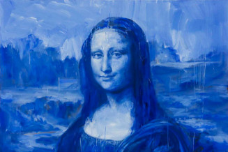 Yan Pei-Ming, Monna Lisa, le dernier sourire bleu et blanc