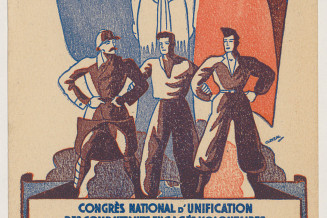 Carte postale du Congrès national d'unification des combattants engagés volontaires et résistants immigrés