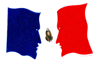 Bleu Blanc Rouge. Caricature de Selçuk Démirel