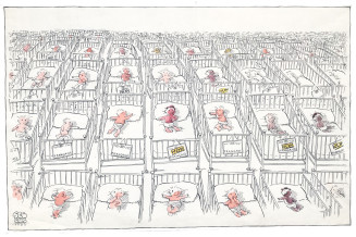 Maternité. Caricature de Selçuk Démirel