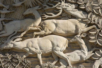 Représentation d'antilopes sur le bas-relief