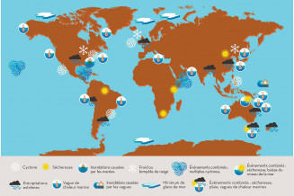 Lieux des événements extrêmes entre 1998 et 2017