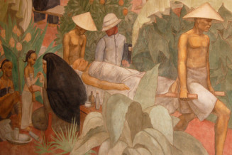 Détail d'une des fresques du forum du Palais de la Porte Dorée, Pierre Ducos de la Haille © Cité nationale de l'histoire de l'immigration