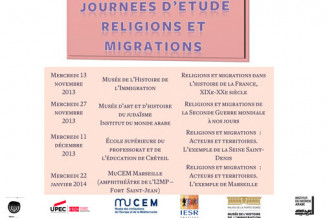 Visuel Journées d'étude Religions et Migrations