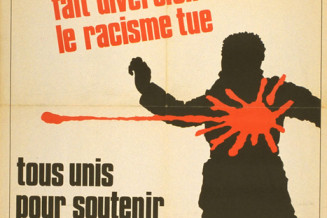 Illustration anonyme pour une affiche produite en 1974 par un collectif de mouvements et d’organes de presse de gauche © Musée national de l’histoire et des cultures de l’immigration