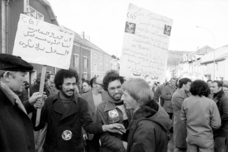 Manifestation contre la liquidation de la sidérurgie lorraine dans le bassin de Longwy, 21 et 22 février 1979