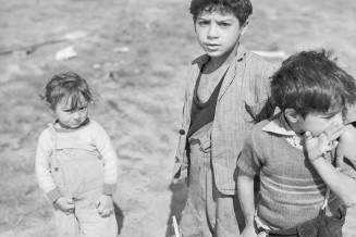 A group of Gypsy children on U.S. -slide