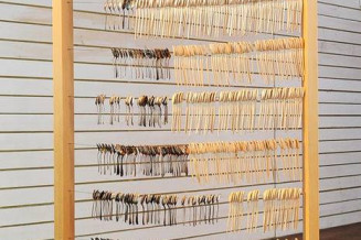 Like birds on high-voltage wire. Mircea Cantor