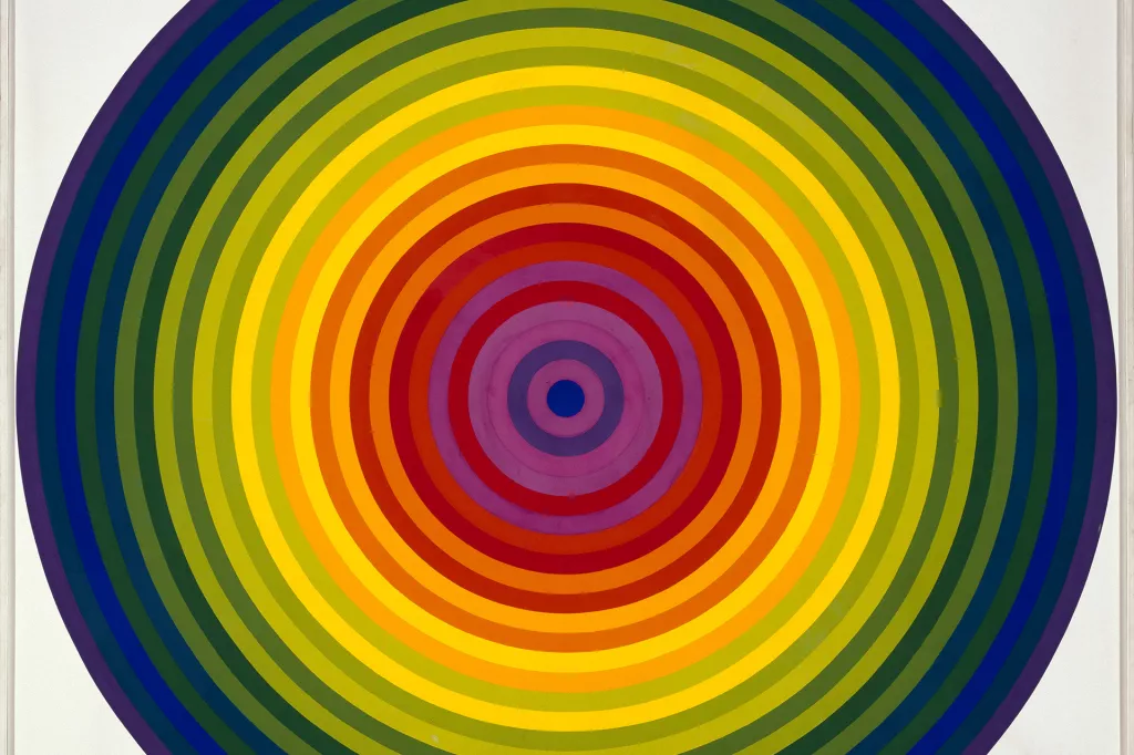 Tableau de Julio Le Parc, Cercles polychromes, 1972