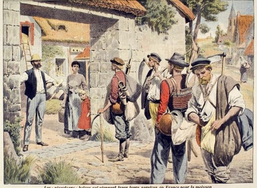 Les piqueteurs belges qui viennent louer leur service en France, Le Petit Journal, 1908 © Collection Kharbine-Tapabor