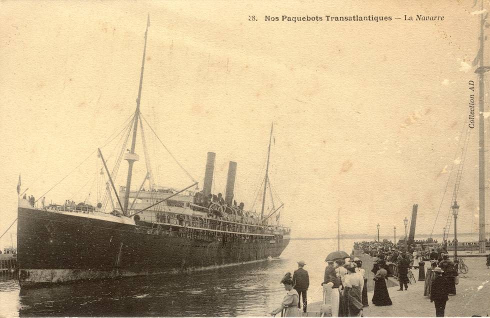 Nos Paquebots Transatlantiques. La Navarre. Carte postale non datée © Creative Commons