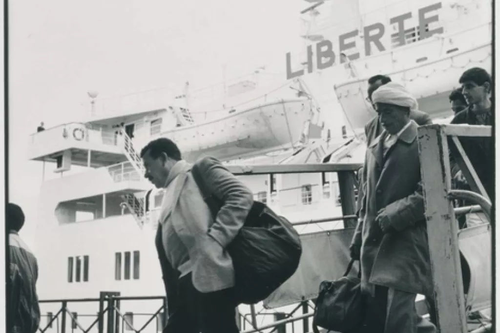 Marseille mars 1988, arrivée du ferry boat “Le Liberté” en provenance d’Alger. Jacques Windenberger