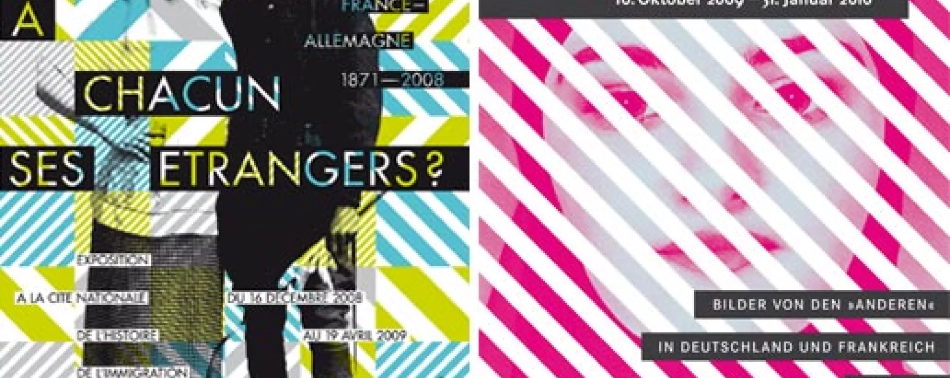 Les affiches de l'exposition à Paris (à gauche) et à Berlin (à droite) 