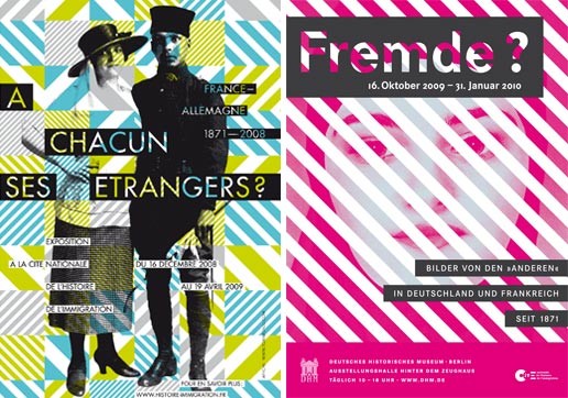 Les affiches de l'exposition à Paris (à gauche) et à Berlin (à droite) 