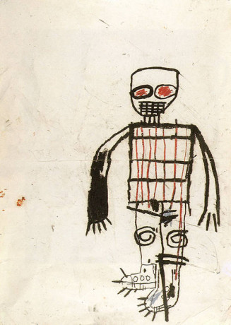 Jean-Michel Basquiat, Autoportrait, 1983. Crayon gras sur papier Courtesy Collection agnès b.