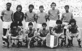 L'équipe de France lors de la coupe du monde de football de 1982. Match France-RFA le 8 juillet 1982 © Presse sports