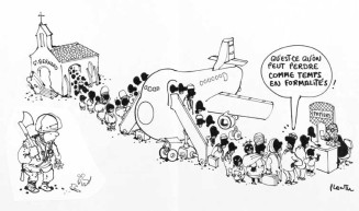 Formalités, Plantu, 1996 © Musée national de l'histoire et des cultures de l'immigration 