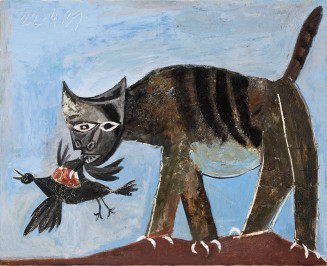 Pablo Picasso, Chat saisissant un oiseau, 22 avril 1939