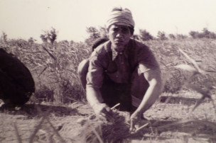 Travailleur indochinois dans les rizières de Camargue pendant la guerre. © Collection Pham Van Nhân. Source : Liem-Khe LUGUERN