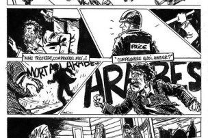 Halim Mahmoudi, Un monde libre, Des ronds dans l'O, planche 10, 2013 (date de première parution). Crayon, feutre et encre sur papier. Musée de l'histoire et des cultures de l'immigration.