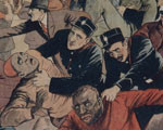 Le Petit Journal, avril 1926 : “La chasse aux indésirables dans les bal-musettes”. Illustration anonyme © Collection Kharbine-Tapabor
