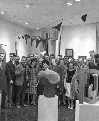 Photo : Denise René et les artistes de sa galerie