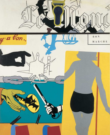 Tableau d'Hervé Télémaque :  Banania III, 1964. 