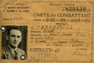 Carte de combattant de Berek Abramowicz, 1954 © Coll. Part./Abramowicz