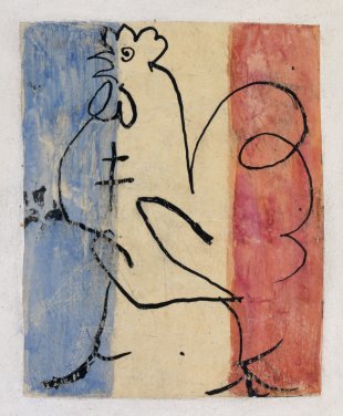 Pablo Picasso, Coq tricolore à la croix de Lorraine, 1945