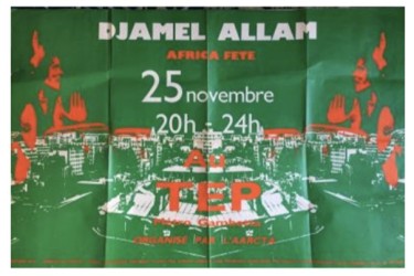 Affiche pour le concert de Djamel Allam au TEP, métro Gambetta, dans le cadre du festival Africa fête