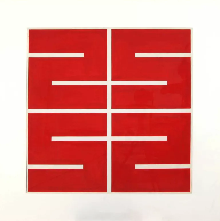 Tableau de Véra Molnar, 3eme étude pour "Effet esthétique de l'inversion des fonctions par la fluctuation de l'attention", 1960. 