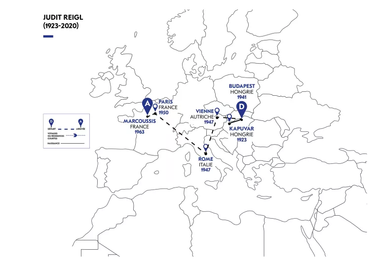 Cartographie du parcours migratoire de J. REIGL